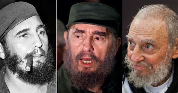Fidel Castro through years.