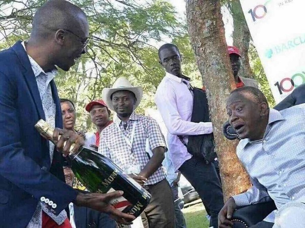 Image result for uhuru taking alcohol