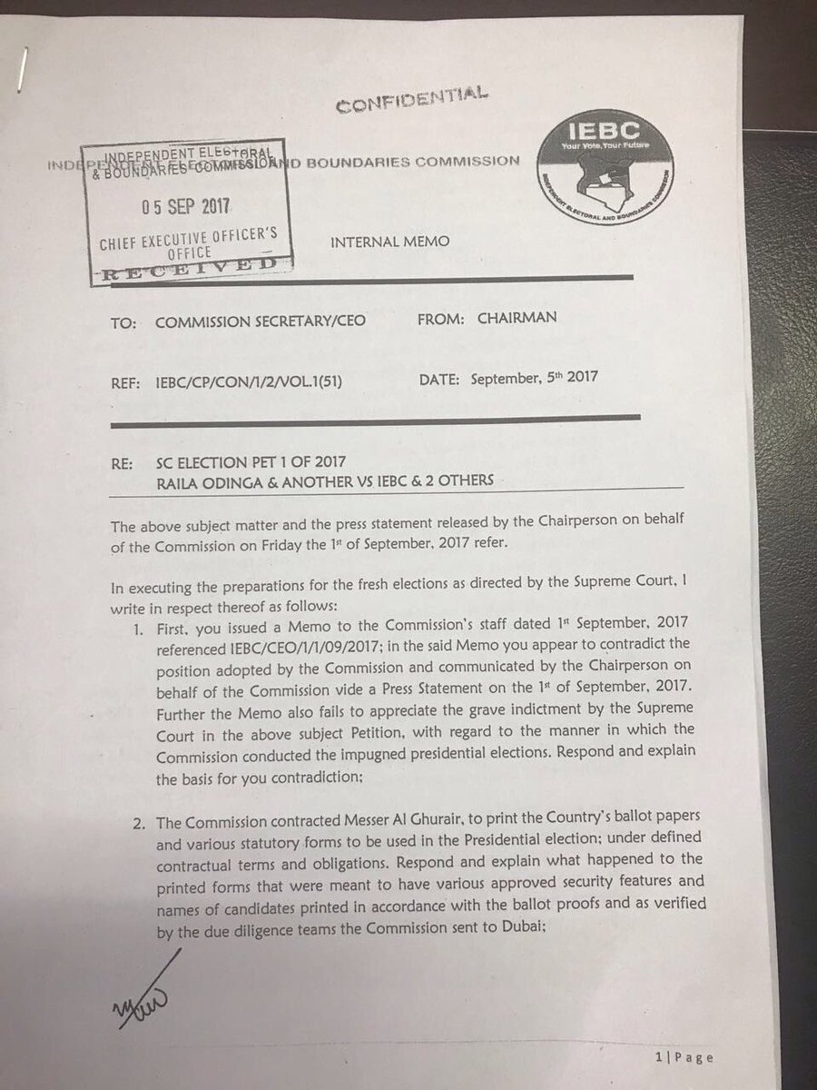 Chebukati's memo to Chiloba that has shaken Kenya Business Today Kenya