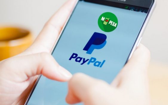 Paypal and M-Pesa logos displayed on a mobile device