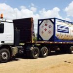 A truck being flagged off during the launch of the Early Oil Pilot Scheme. The project was later folded by Tullow Oil.