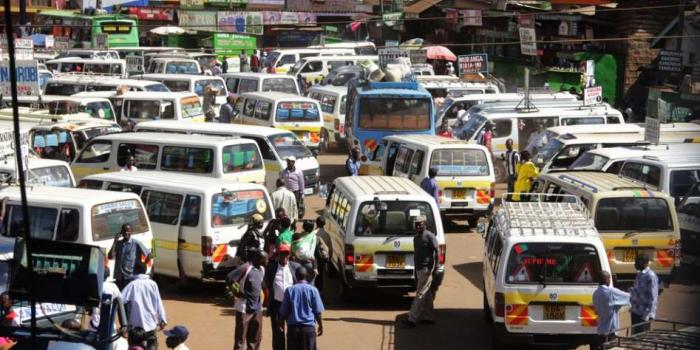 Matatus in Nairobi CBD.