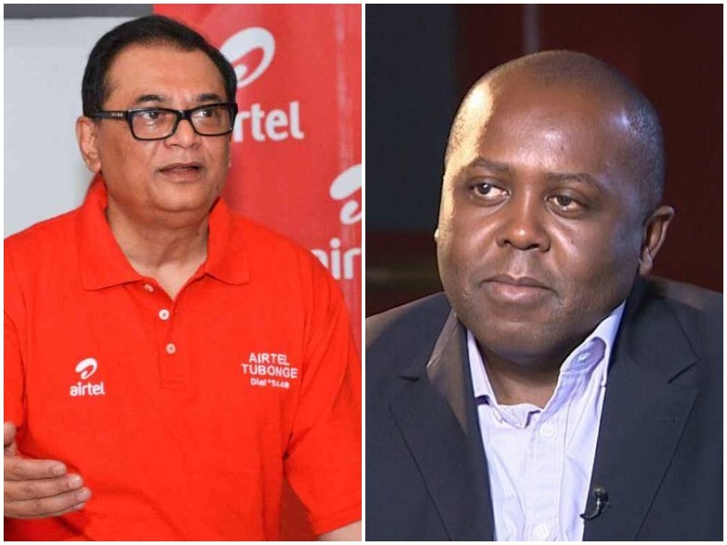 Airtel Kenya CEO Prasanta Das Sarma (left) and Telkom Kenya CEO Mugo Kibati. The Telkom Boss has blamed Safaricom for delaying its merging plan with Airtel Kenya. www.businesstoday.co.ke