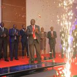 Water and Sanitation Cabinet Secretary Simon Chelugui and other invited guests during the logo rebrand and launch of new strategic plan for the Athi Water Works Development Agency. [Photo: Athi Water Works/Twitter]