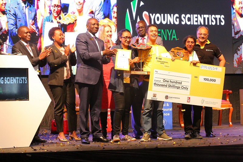 Blaze YSK National Exhibition overall winners Iyad Anwar Tahlar and her project www.businesstoday.co.ke