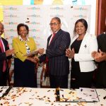 Left to right: Moses Mwendwa, Acting Chairman Credit Bank: Grace Nyachae, Director Credit Bank: Robert Kagiri, Portfolio Director Africa Oikocredit International: Betty Korir CEO Credit Bank and Anthony Gichini, Equity Officer East Africa Oikocredit International during the signing of the Ksh 1 billion investment plan www.businesstoday.co.ke