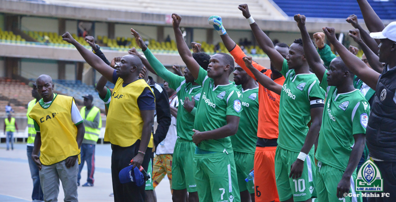 Gor Mahia players and technical staff thank the fans who showed up for their Champions League qualifying clash against Aigle Noir at the Moi International Sports Centre Kasarani. Gor won the match 5-1. www.businesstoday.co.ke