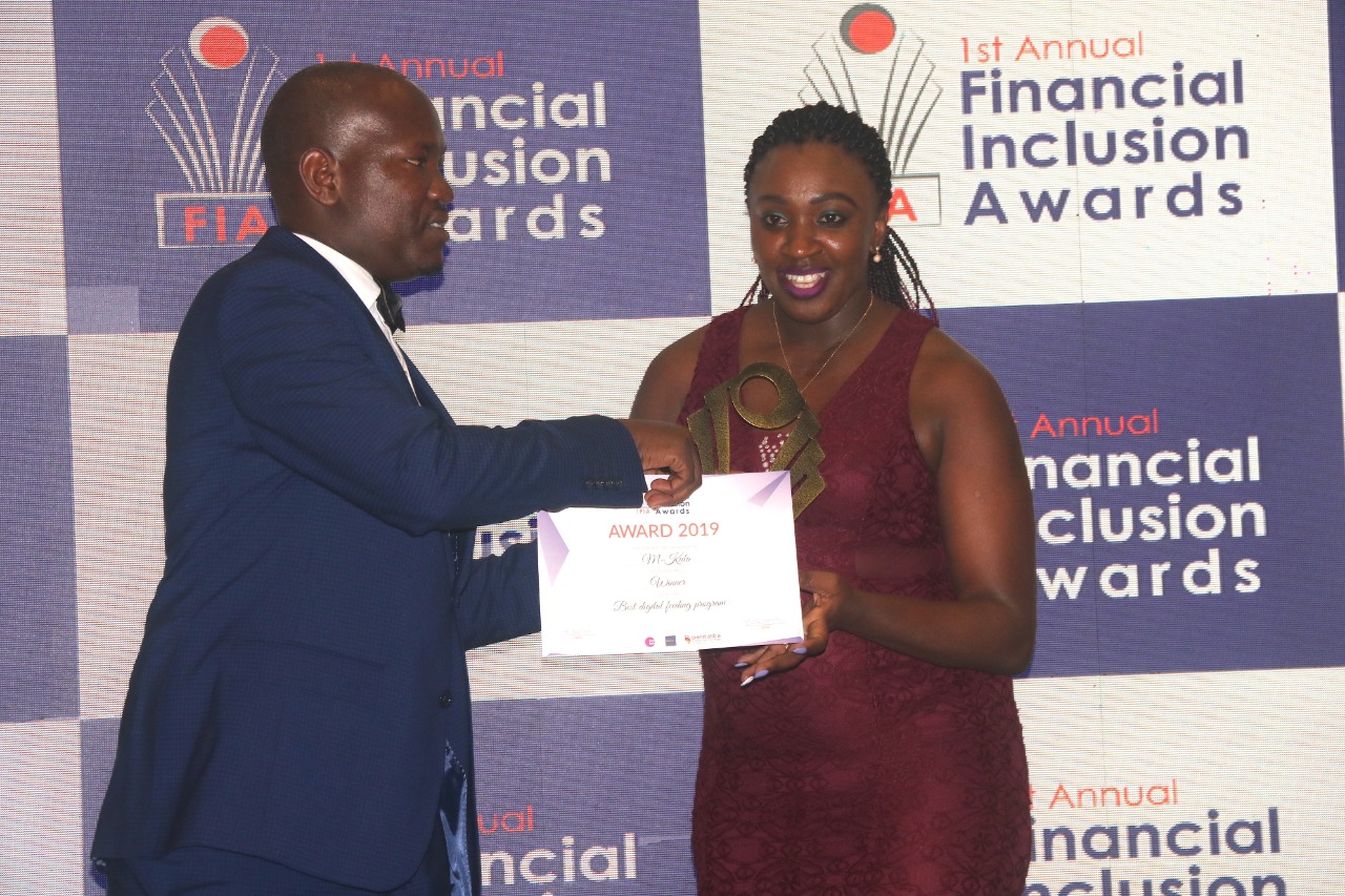 M-Kula app developers Apptivate Africa receive their award for Best Digital Feeding programme during the Financial Inclusion Awards (FINI Awards 2019). www.businesstoday.co.ke