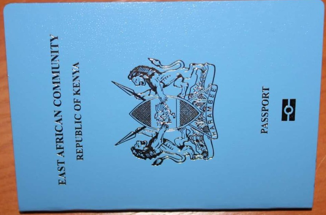 The front page of EAC passport. When applying for a passport, Kenyans are now required to book an appointment through the e-citizen. www.businesstoday.co.ke