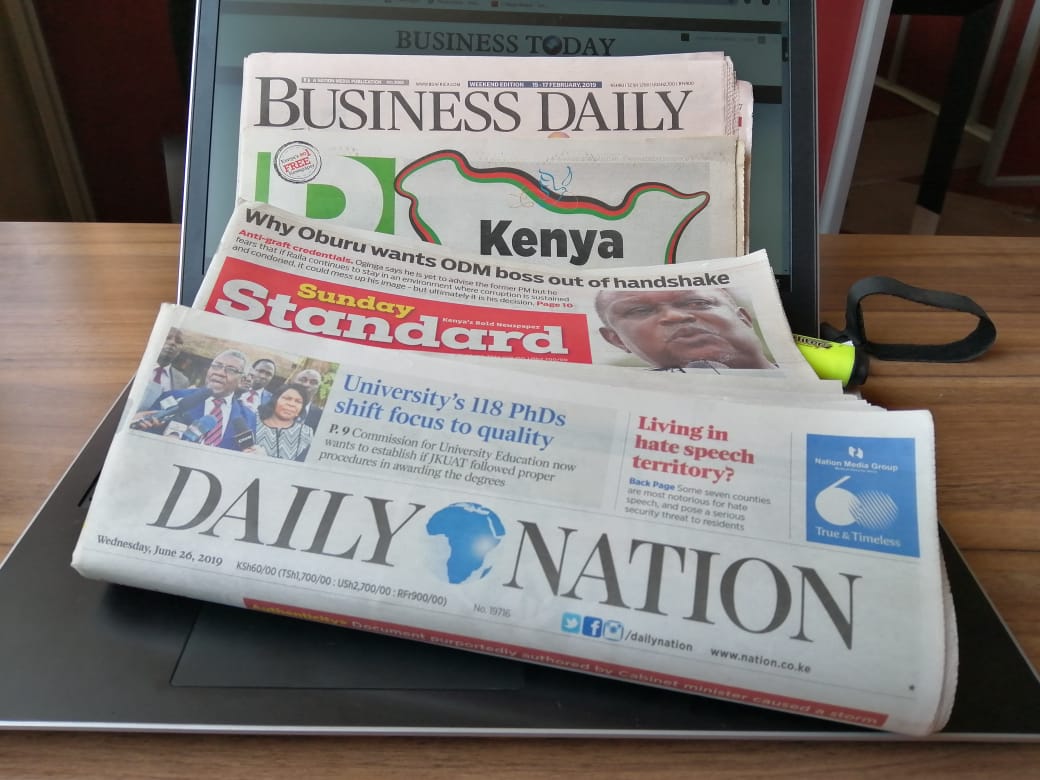 Kenyan newspapers - Daily Nation, Standard, Business Daily, Star and People Daily www.businesstoday.co.ke