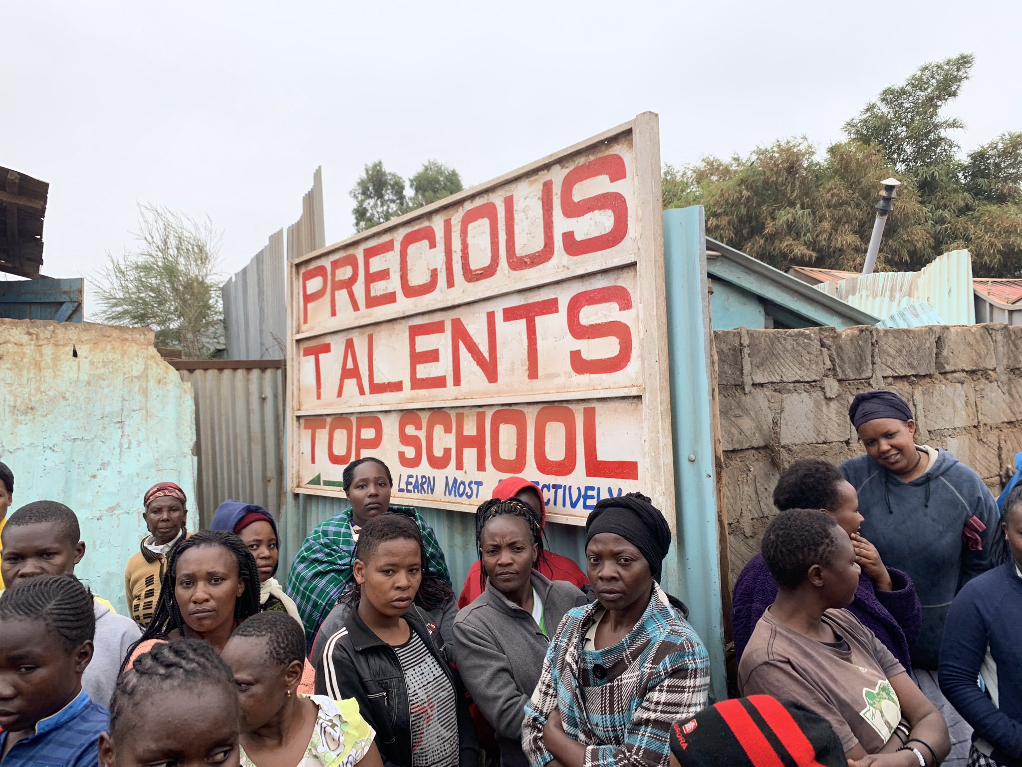 Parents and onlookers at precious Talent School where a classroom collapsed www.businesstoday.co.ke