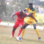 Mathare United players (in yellow) donned jerseys without the OdiBets logo during their league opener on Saturday. They drew 0-0 with Bandari. www.businesstoday.co.ke