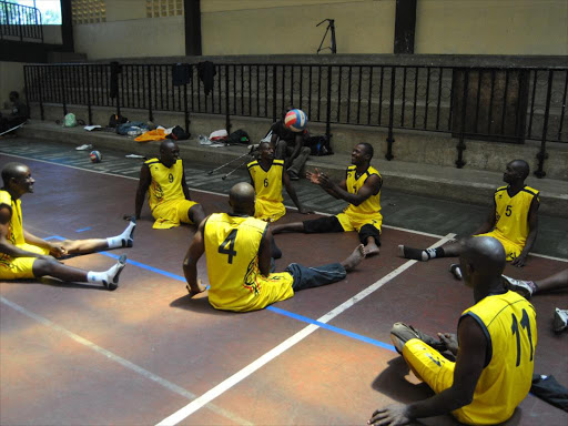 Para Volley players during a previous training session. The team risks ban if they don't make it to a tournament in Rwanda. www.businesstoday.co.ke