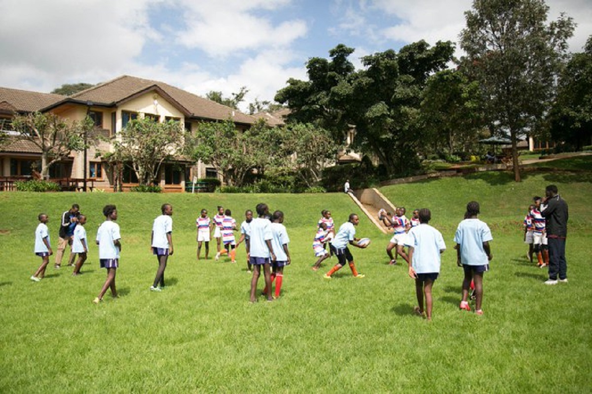 Tatu Primary School pupils take part in a past Shamas Rugby Foundation (SRF) youth rugby clinic. www.businesstoday.co.ke