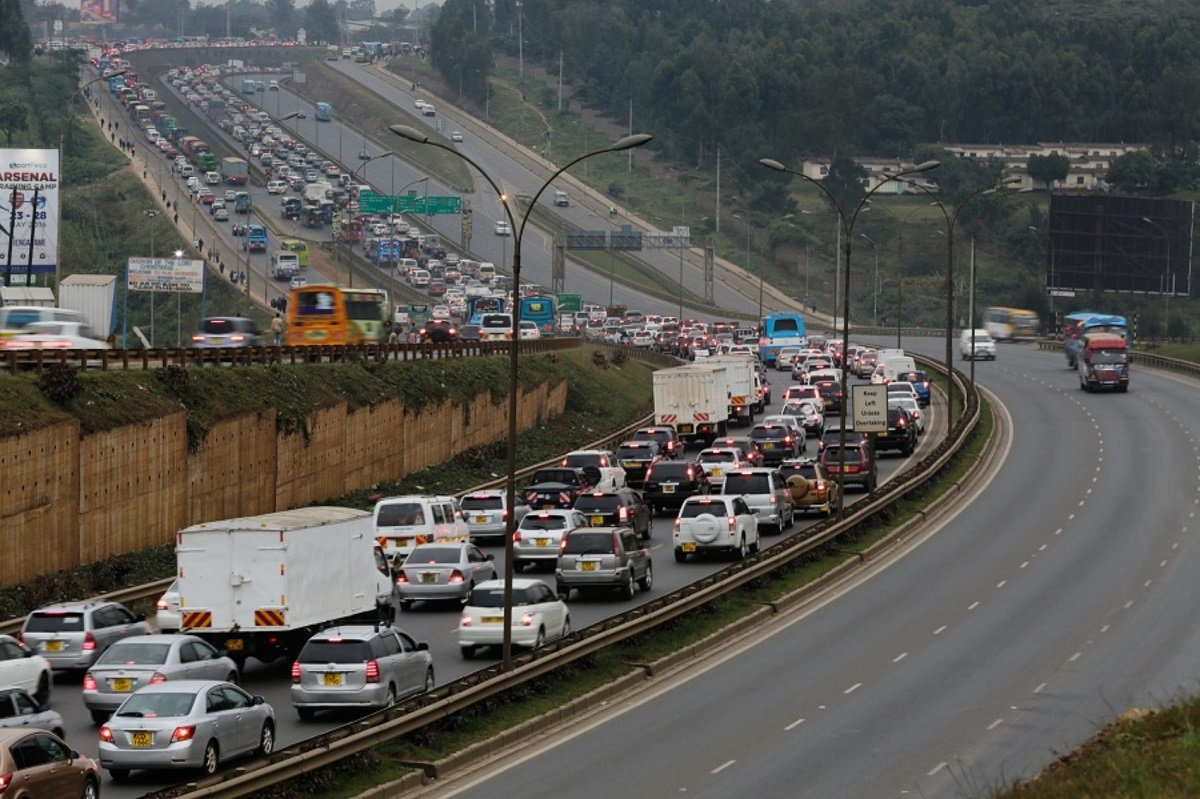 A traffic jam on the Thika ‘Super Highway’ into the CBD at the NYS area. Most roads are notorious in Nairobi during rush hours. www.businesstoday.co.ke