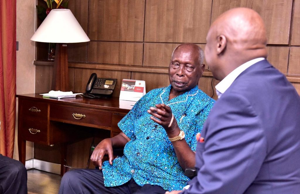 Former President Daniel Toroitich arap Moi with his son Gideon. He passed on while undergoing treatment at Nairobi Hospital. www.businesstoday.co.ke