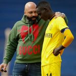 Ricardo Badoer with a Wazito player at Camp Toyoyo last season. He has threatened to fire all the players. www.businesstoday.co.ke