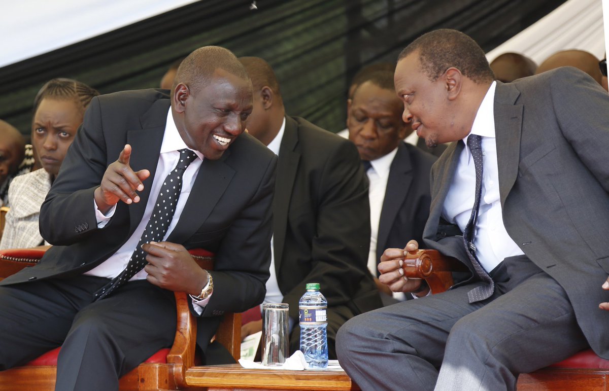 President Uhuru Kenyatta and his deputy William Ruto. Questions linger over most wealthy families calling the shots in politics over how they made the money.