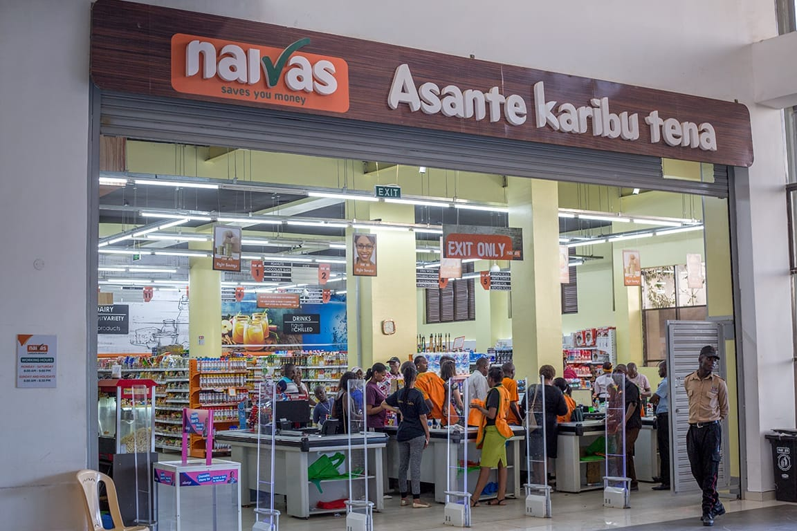 Shoppers at a Naivas Supermarket branch