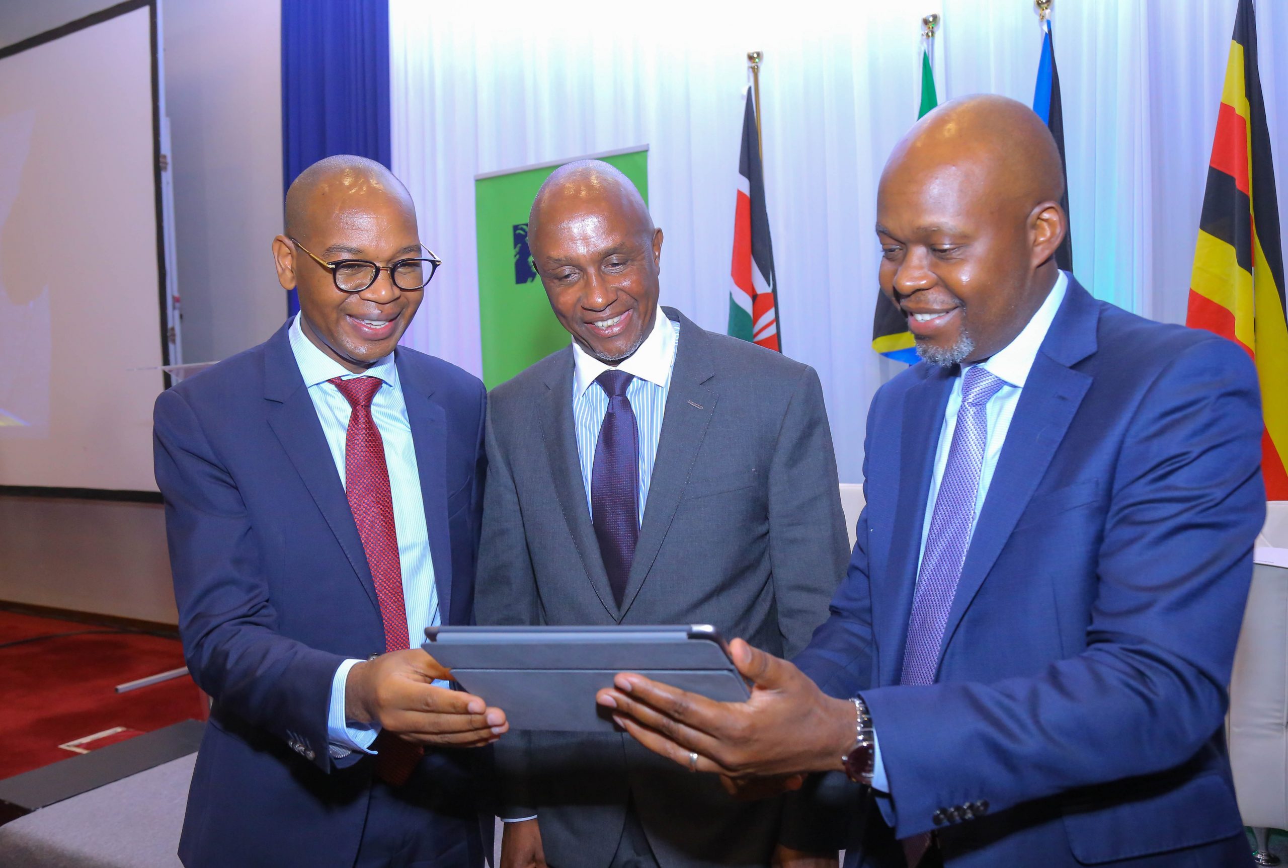 KCB Group CEO & MD, Joshua Oigara (left), with, KCB Group Chairman, Andrew Wambari Kairu (centre) and KCB Group Chief Finance Officer, Lawrence Kimathi, during the 2019 Full Year Financial results announcements held at Radisson Blu hotel. www.businesstoday.co.ke