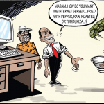 After President Uhuru Kenyatta's speech, Kenyans wondered whether they can eat 4G network. [ Cartoon / Mike Munene-NMG ] www.businesstoday.co.ke