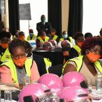 Image of female boda boda riders attending an event in Nairobi on October 26, 2020