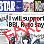 Star newspaper front page www.businesstoday.co.ke