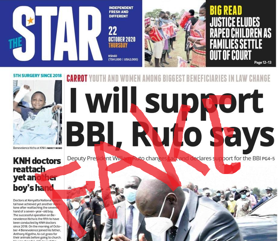 Star newspaper front page www.businesstoday.co.ke