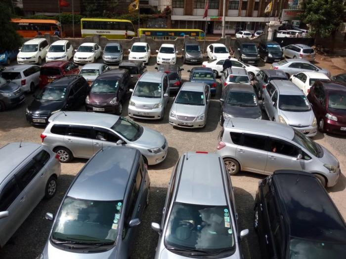 Cars parked in Nairobi