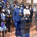 Education CS George Magoha addresses a press briefing alongside education stakeholders on November 16, 2020