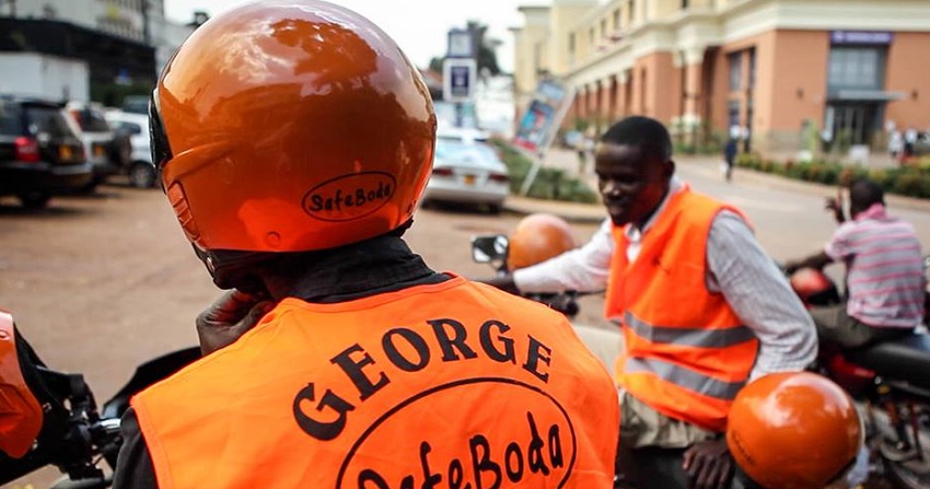 A Safeboda rider pictured in branded gear