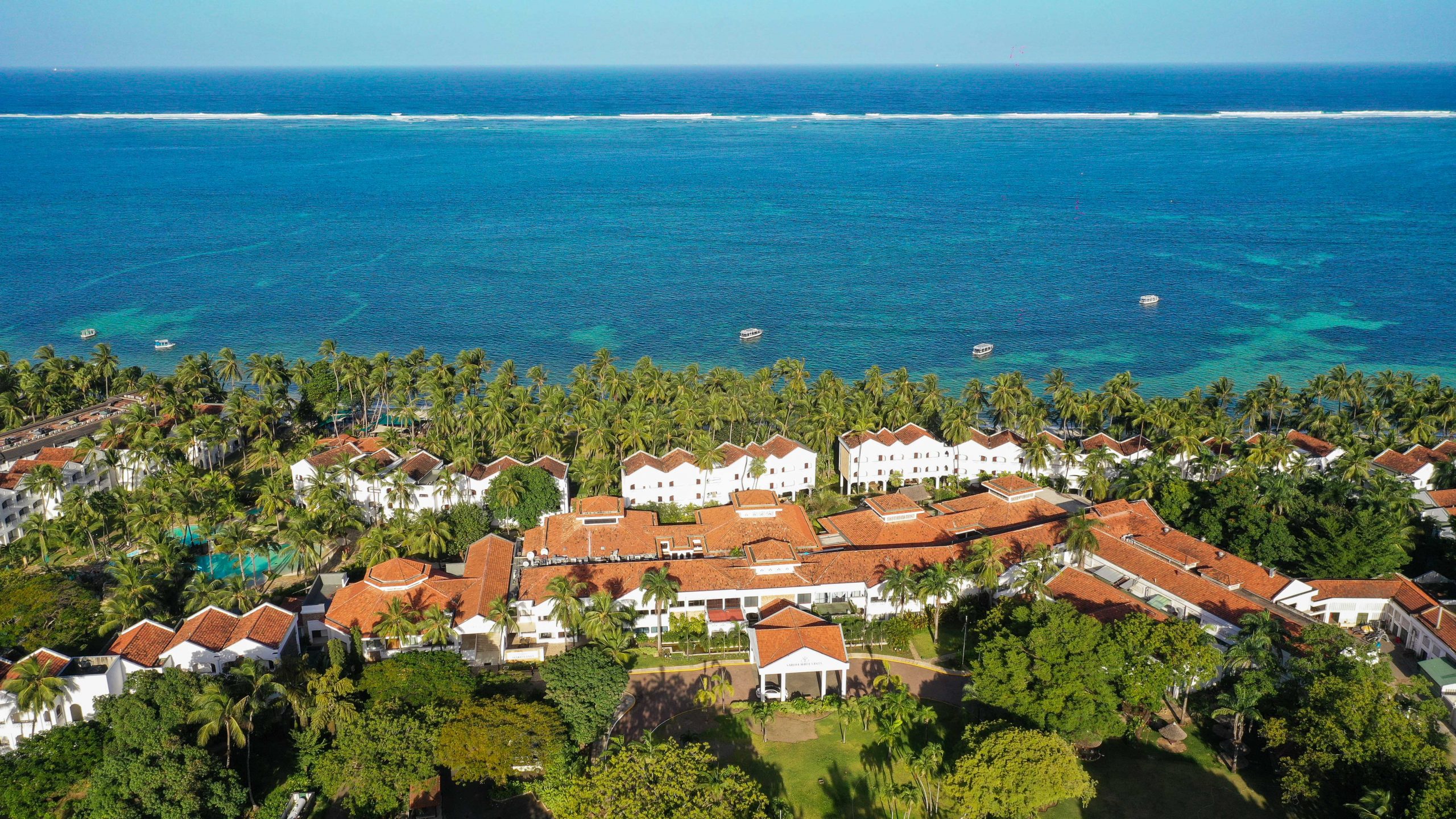 An aerial view of Sarova Whitesands Beach Resort & Spa