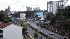 Aerial view of a section of Westlands, Nairobi
