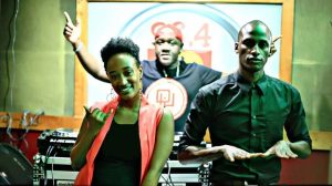 Miss Mandii, DJ Joe Mfalme and Jo Kisila at Capital FM Studios