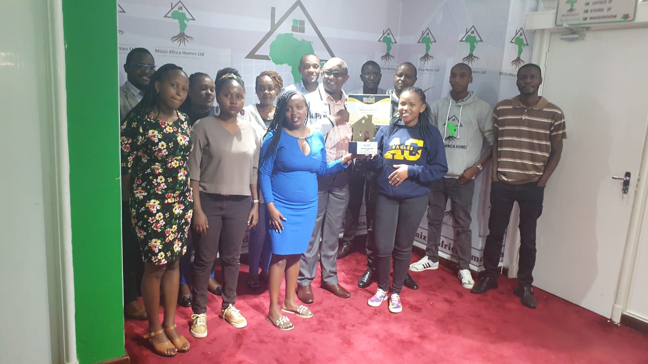 Mizizi AfricaMizizi Africa Homes CEO George Mburu with Team celebrate win for low cost housing developer 2020- 1 Homes CEO George Mburu with Team celebrate win for low cost housing developer 2020- 1