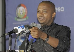 Football Kenya Federation (FKF) President Nick Mwendwa at a past briefing.