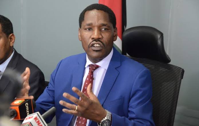Agriculture CS Peter Munya addressing a past media briefing.