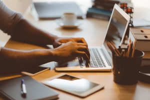 A man working from home. Many businesses are investing in cloud-based productivity software during the pandemic.
