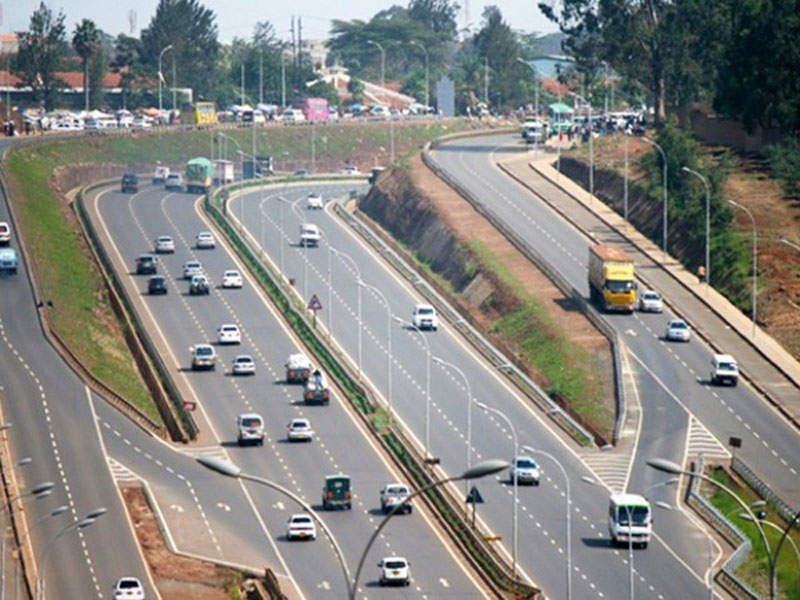 Vehicles pictured on Thika Superhighway in Nairobi