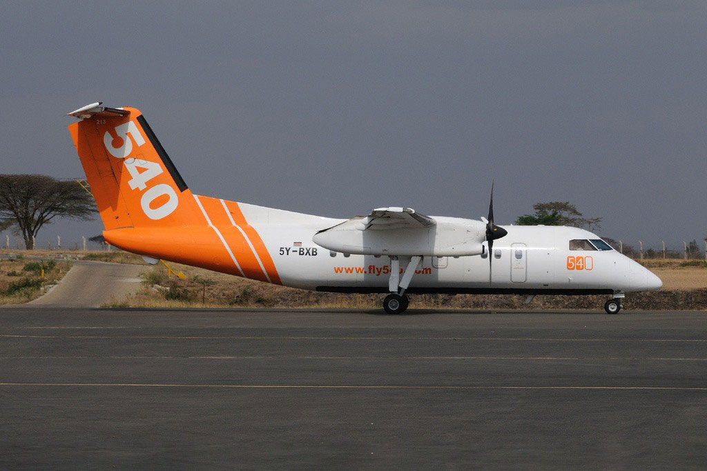 A Bombardier Dash 8 which forms part of Fly540's fleet.