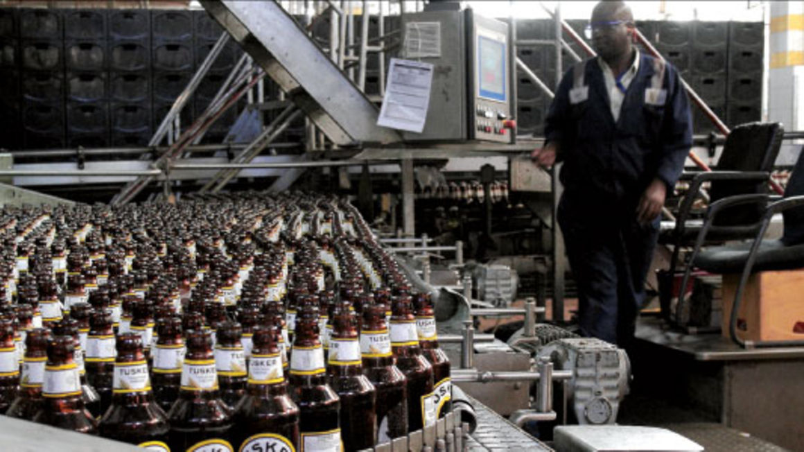 A bottling line at the East African Breweries Limited plant in Ruaraka, Nairobi. Courtesy: Phoebe Okall