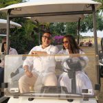 Naomi Campbell (right) with Tourism CS Najib Balala at the PGA Baobab course at Vipingo Ridge, Kilifi. She was unveiled as Magical Kenya International Tourism Ambassador on January 12, 2021.