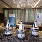 Three smart robots deployed to aid in the fight against the Covid-19 pandemic in Kenya on January 21, 2021.