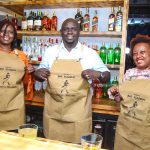 (L-R) Flavia Othim, KBL Head of Spirits, Joel Kamau, KBL Commercial Director with Yvonne Mwangi, Diageo Global Sales Execution Lead Africa at the launch of the Diageo Bartenders Academy at K1 Johnnie Walker Bar. The Academy intends to train 10,000 bartenders in the country over the next four months.