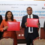 : From Left to Right Hon. Charles Keter, Cabinet Secretary Ministry of Energy, Kenya, Mrs. Rebecca Miano, Managing Director & CEO, Kenya Electricity Generating Company PLC (KenGen), Dr. Kayad Moussa Ahmed, General Manager, ODDEG and Hon. Yonis Ali Guedi, Minister for Energy, Djibouti.