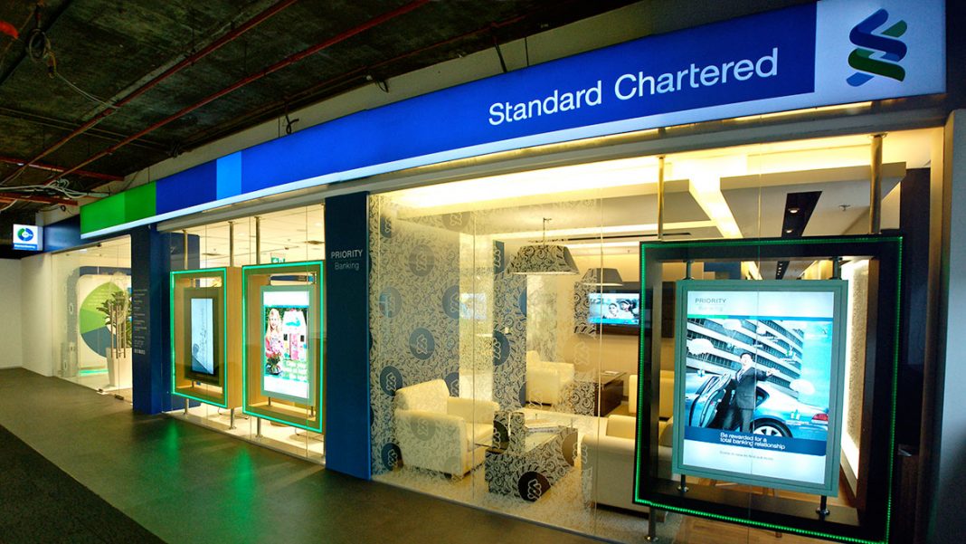 A Standard Chartered banking lounge
