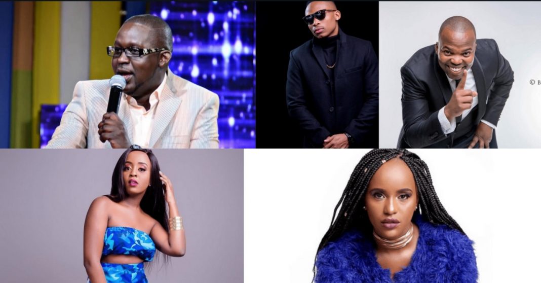 Celebrities including Churchill, Otile Brown, MC Jesse, Nadia Mukami and Femi One