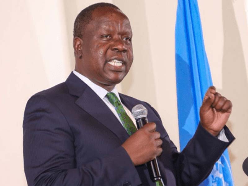 Interior CS Fred Matiang'i speaking at a past event