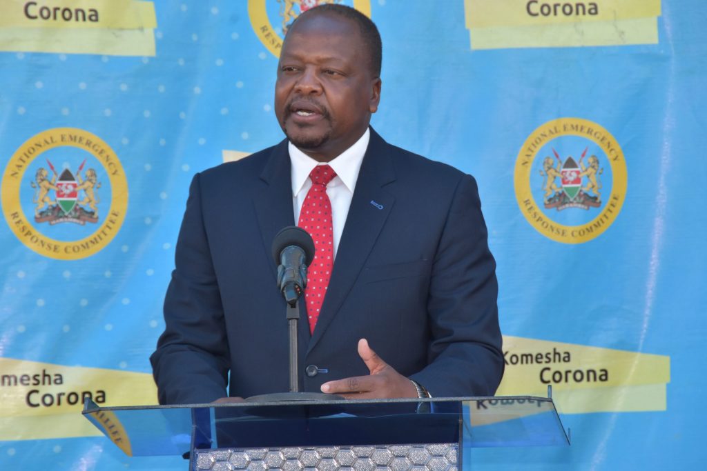 Health CS Mutahi Kagwe. He has emphasized the role of social protection programmes’ to ease economic challenges associated with the Covid 19 pandemic.