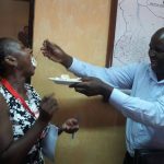 Radio Citizen Managing Editor Robin Njogu (right) during a birthday party in 2017. He passed away while receiving treatment at Aga Khan Hospital.